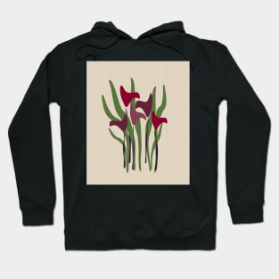 Calla Lily Plant Purple Linen Hoodie